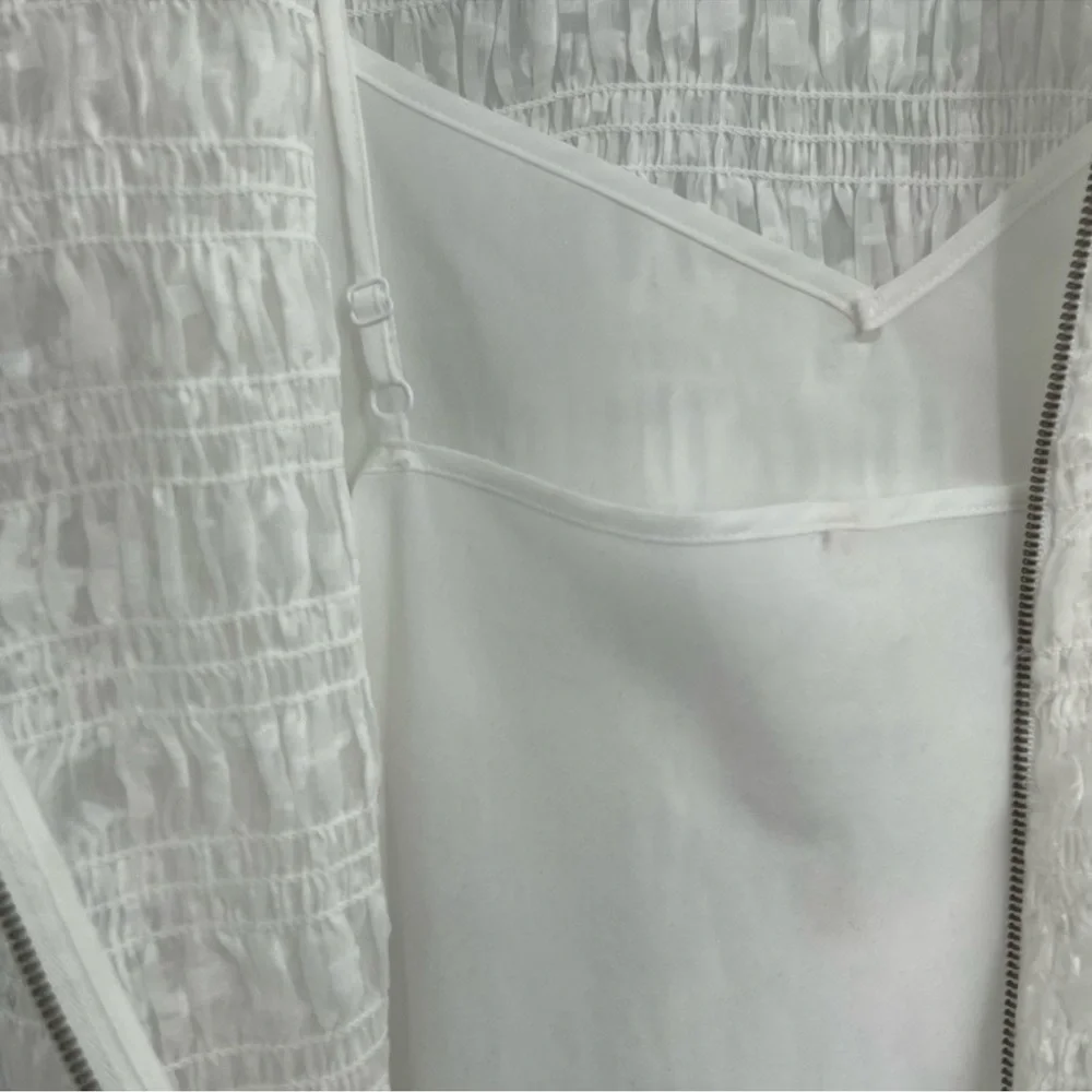 Ted baker London white tildra smoked fit and flare mini dress size large 10 nwt - Picture 8 of 11